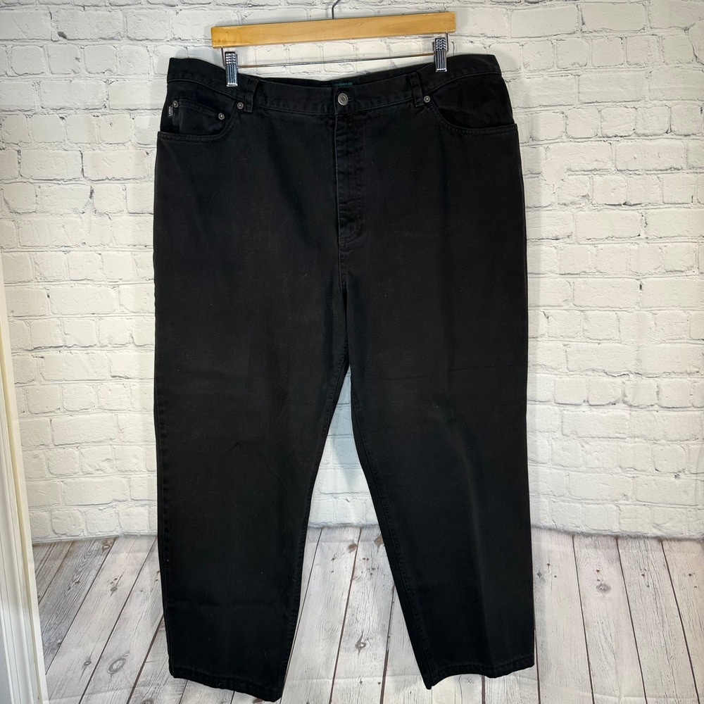 Lauren Ralph Lauren Jeans Co Womens Black Denim Straight Leg Pants Size 18W